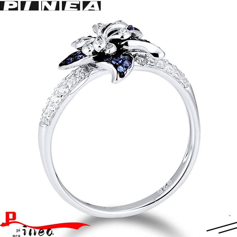 Cincin Bunga Mandala Nanas Gadis Wanita Pesta Hadiah Perhiasan Berlian Ungu