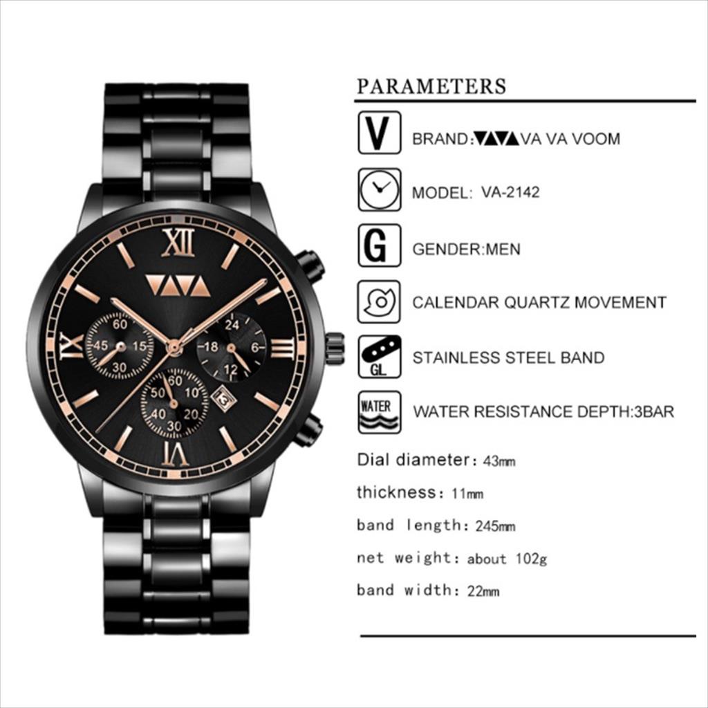 Jam Tangan Pria VAVA VOOM 2142 / 8226 Tahan Air Stainlees Steel Anti Karat Premium Original