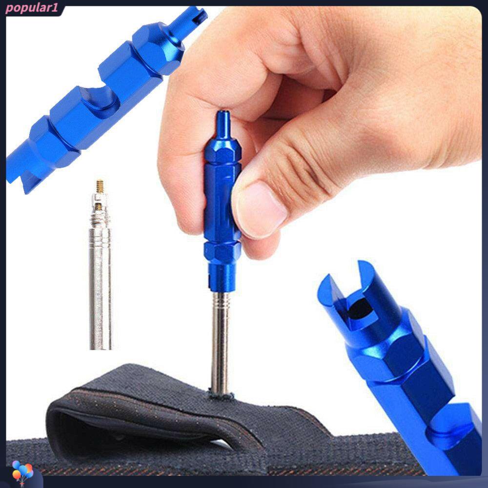 Populer 3pcs Alat Katup Sepeda MTB Sepeda Jalan Extension Rod Anti-slip Air-Valve Spanner