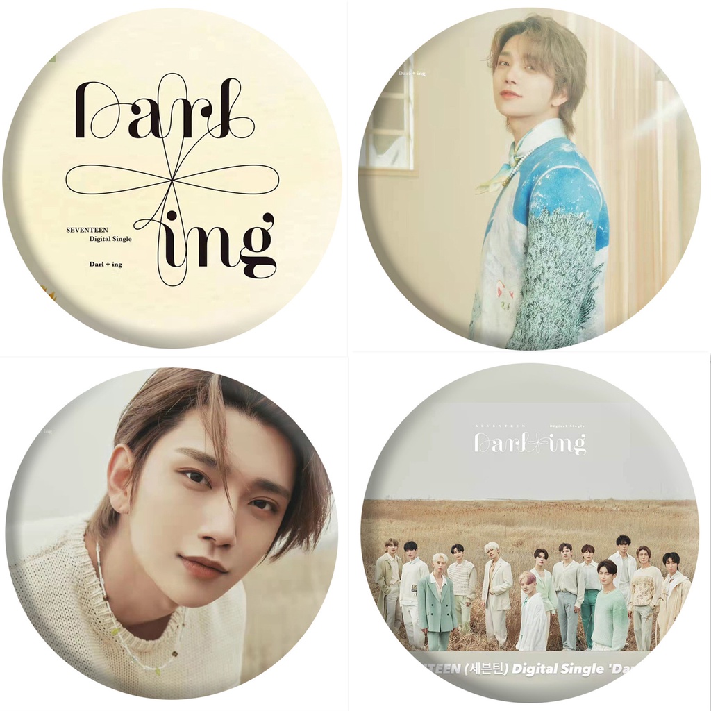 1pc SEVENTEEN Gantungan Kunci Cermin Digital Single Album Darl+ing Key Ring Gantung Atas