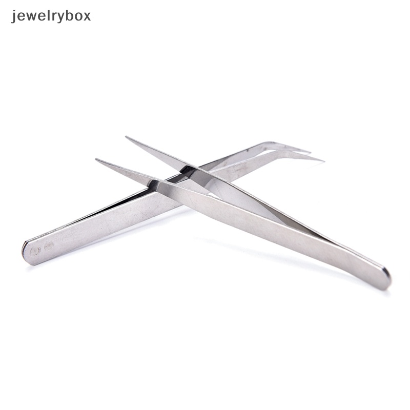 [jewelrybox] 2pcs Stainless Steel Lurus El Pinset Patchwork Hook Pick-up Makeup Tools Butik