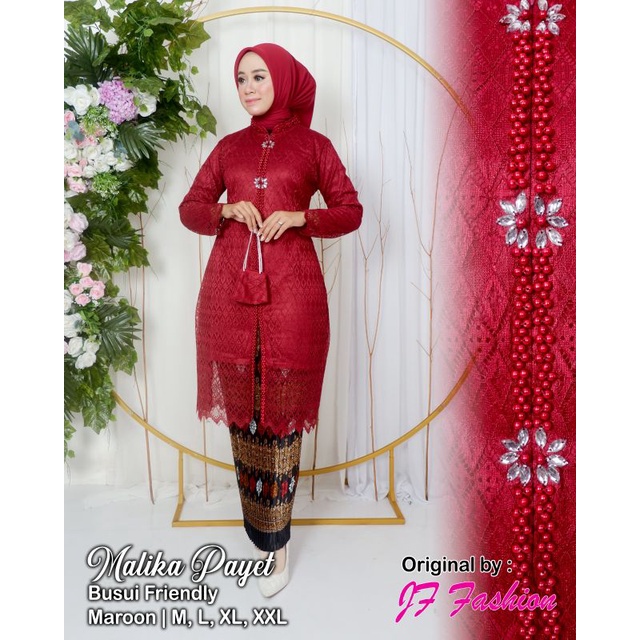 BA kebaya modern Kebaya Brukat Payet Busui tunik brukat Atasan tunik brukat Set Kebaya Pesta Modern 