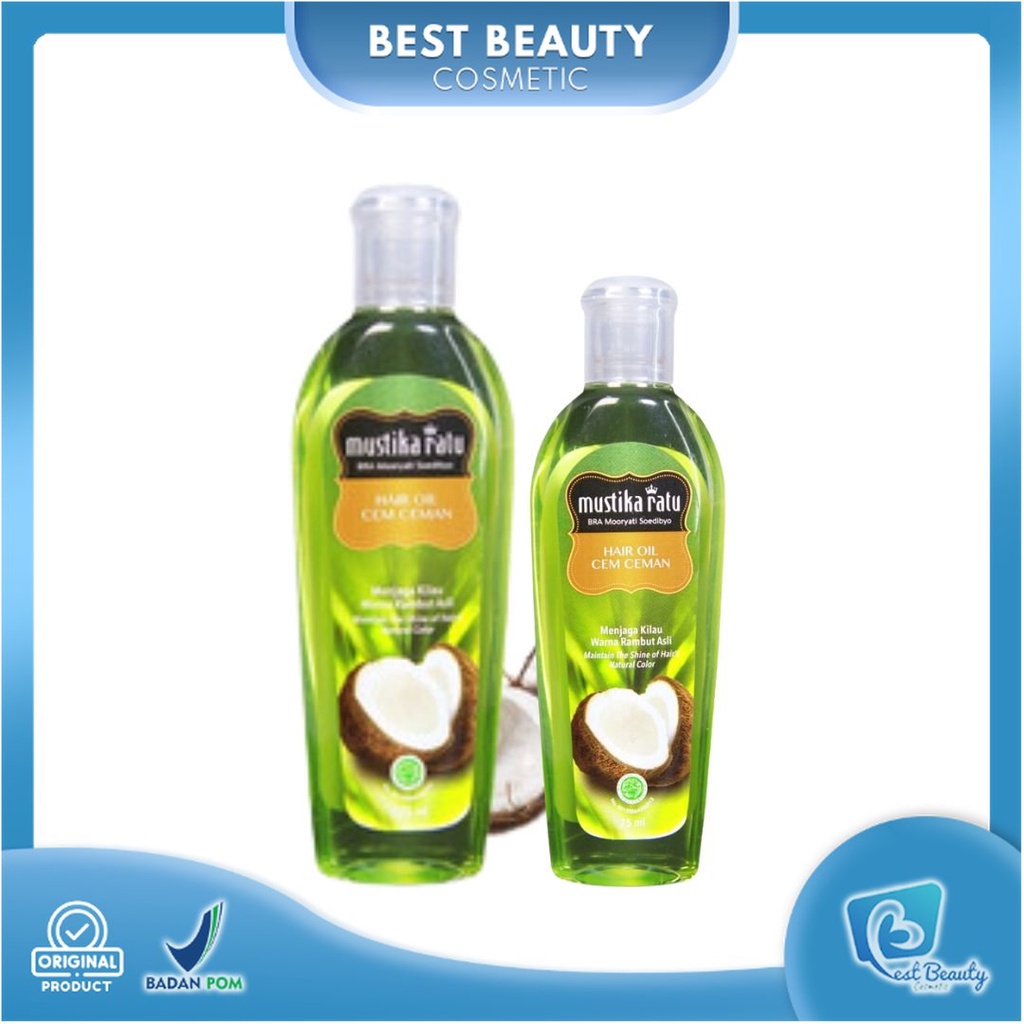 ★ BB ★ Mustika Ratu Hair Oil - Minyak Cemceman 75ml - 175ml - Cem Ceman | Perawatan akar rambut dan untuk rambut berkilau alami