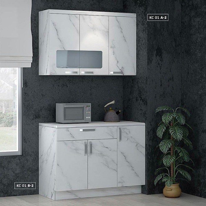 Buffet Dapur Lemari Cabinet Buffet Serbaguna Meja KC Marble 2
