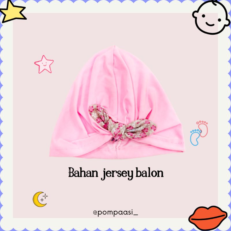 Turban Bayi Pita Motif / ciput baby newborn / topi anak