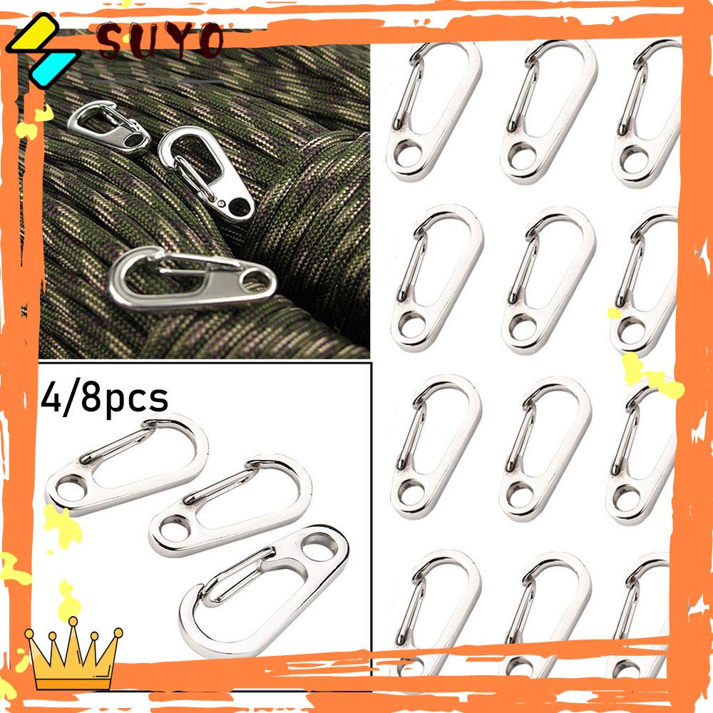 Suyo 4/8pcs D Carabiner Mini Aluminium Alloy Outdoor Hook Survival EDC Gear Camping Keyring