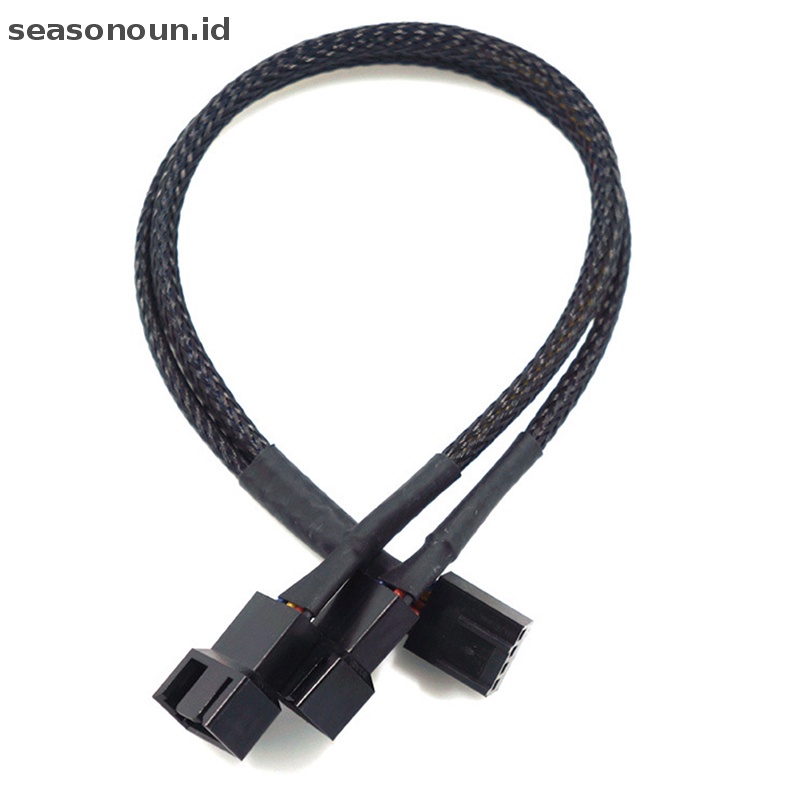 Seasonoun Tembaga 2arah PWM 4Pin/3Pin Kipas Komputer Lengan Splitter Kabel Ekstensi 27cm.