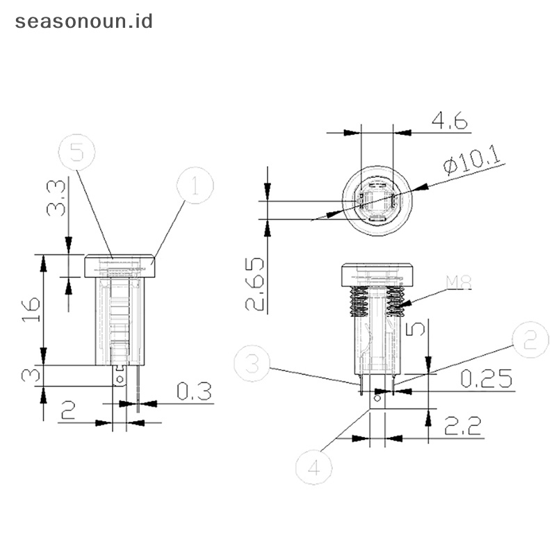 Seasonoun 1Pcs PJ392A 3.5MM Audio Jack Socket 3tiang Hitam Dudukan Panel Solder Stereo Kaki Tiga Atau Empat Dengan Drat Sekrup Internal.