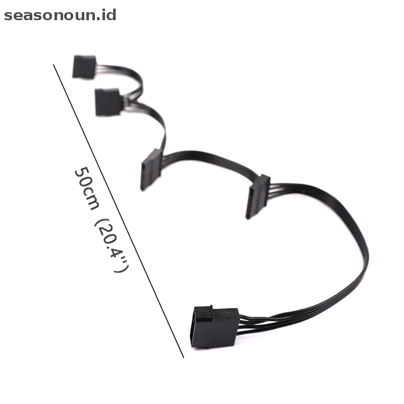 Seasonoun DIY Molex 4pin IDE 1sampai5 SATA 15Pin Hardisk Power Supply Splitter Kabel Cord.