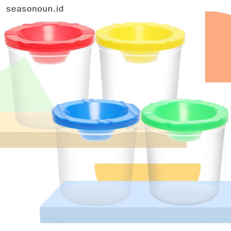 Seasonoun Painted Art Pen Washing Cup Plastik Transparan al Pen Ember Cuci Cat Air Cat Paing Pen Washing Cup.