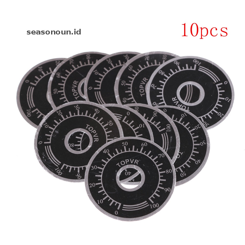 Seasonoun 10Pcs 0-100 WTH118 WX112 RV24YN Potensiometer knob scale Timbangan digital.