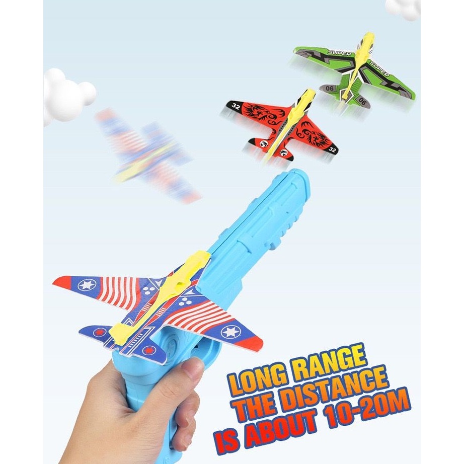 Mainan Anak EJECTION FOAM AIRCRAFT GUN Mainan Pistol Pesawat Anak