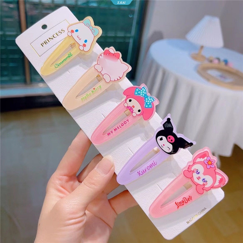 Hiasan Kepala Jepit Rambut Sanrio Akrilik Sweet Girl My Melody Kuromi Cinnamoroll Pom Pom Purin HelloKitty Hairclip Girl Kado Ulang Tahun [ZK]