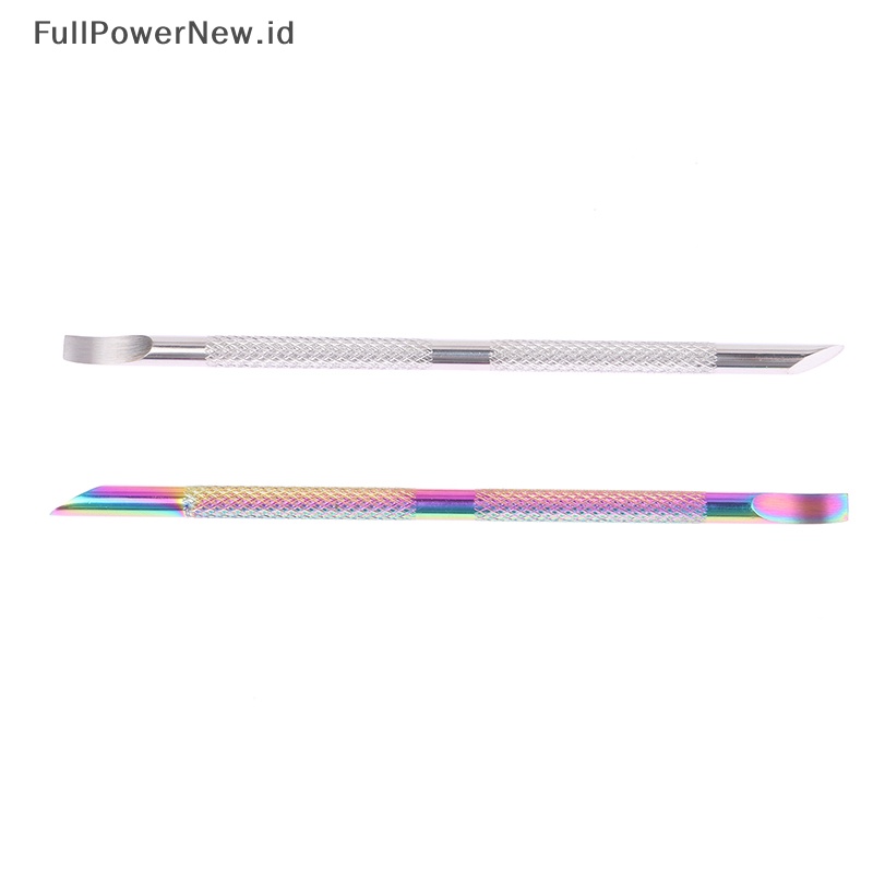 Power Stainless Steel Kutikula Pendorong Kuku Double Ended Spoon Nail Art Pedicure Alat ID