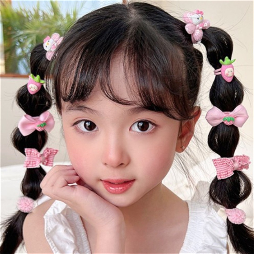 Gadis Korea 10pcs Warna Permen Ikat Rambut Ponytail Holder Ikatan Simpul Lucu Tali Rambut Karet Elastis Gelang