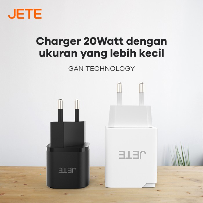 JETE E3 Nano Charger 20Watt Gan Technology Dual Port Fast Charging - Garansi Resmi 2 Tahun