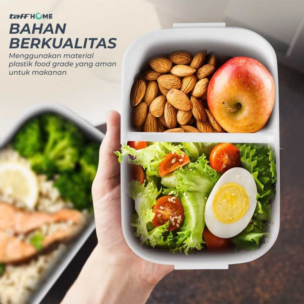Kotak Makan Bekal Bento Lunch Box Kunci Segel Anti Tumpah 1400ml