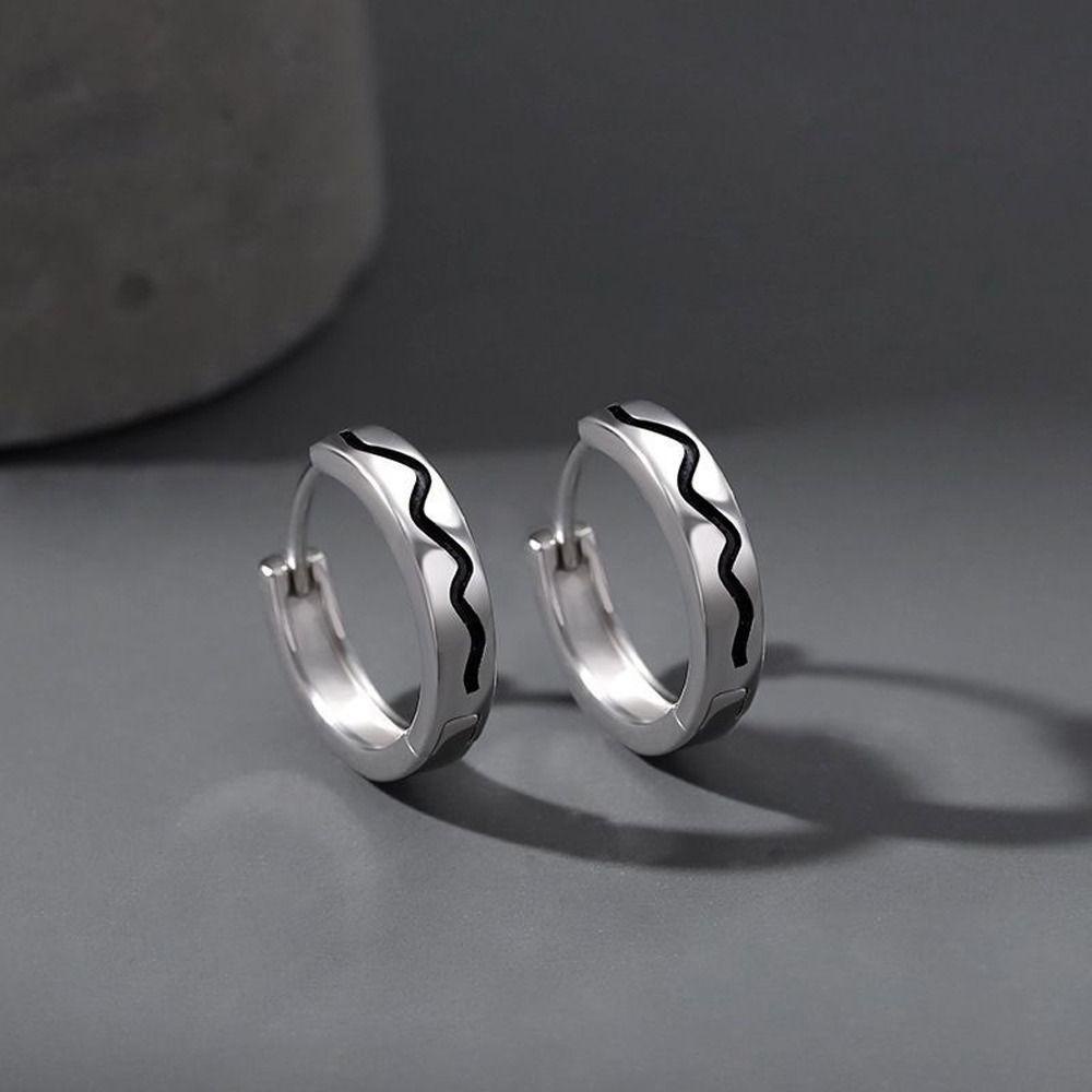 Mxbeauty Pria Hoop Earrings Kepribadian Halus Fashion Perhiasan Hip Pop Niche Desain U Shape Cooper Gaya Korea Earrings