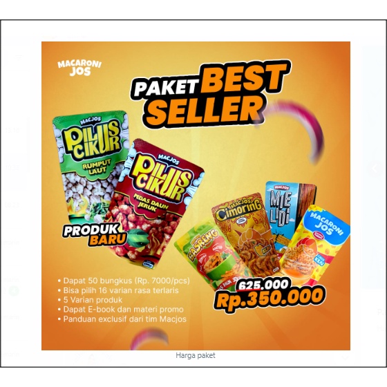 

PAKET RESSELER 50 PCS - MACARONI JOSS