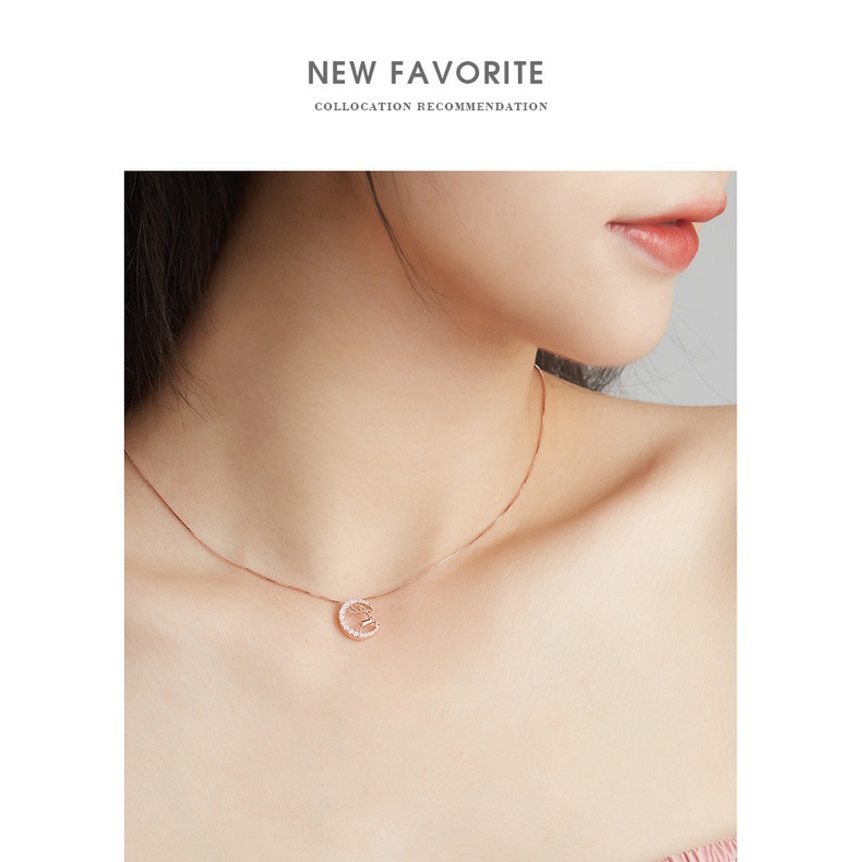 Goldkingdom Fashion Perhiasan Aksesoris Ready Stock Elk Kalung Wanita Ringan Mewah Perak Murni Sederhana Kerah Rantai