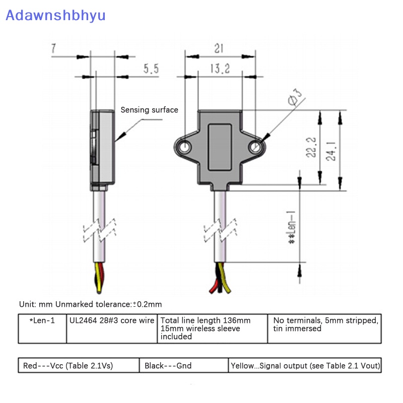 Adhyu 3.3V-5V Non Contact Water Level Sensor Capacitive Liquid Level Sensor Deteksi Cairan Switch Controller Water Level Detector Alat ID