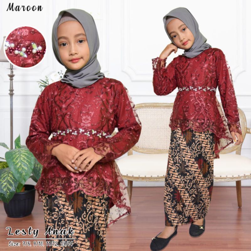 BA KEBAYA ANAK MODERN SETELAN KEBAYA AURORA LESTY ANAK KEBAYA PESTA KEBAYA PAYET MUTIARA KEBAYA ANAK MODERN/KEBAYA