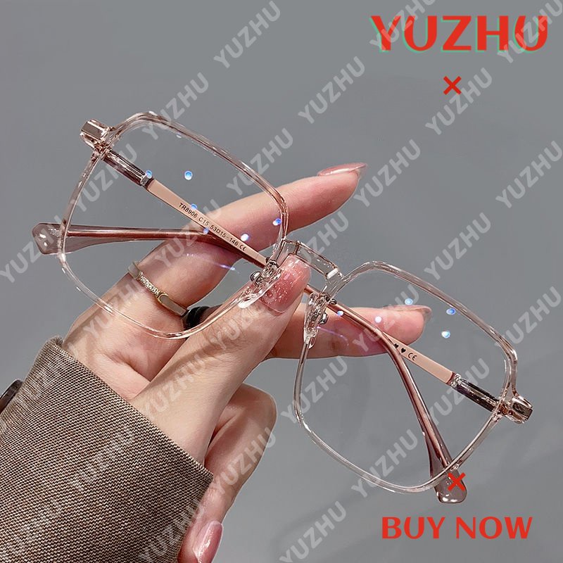 (YUZHU) Kacamata Anti Radiasi Wanita Pria Persegi Lensa Yang Dapat Diganti Eyeglasses