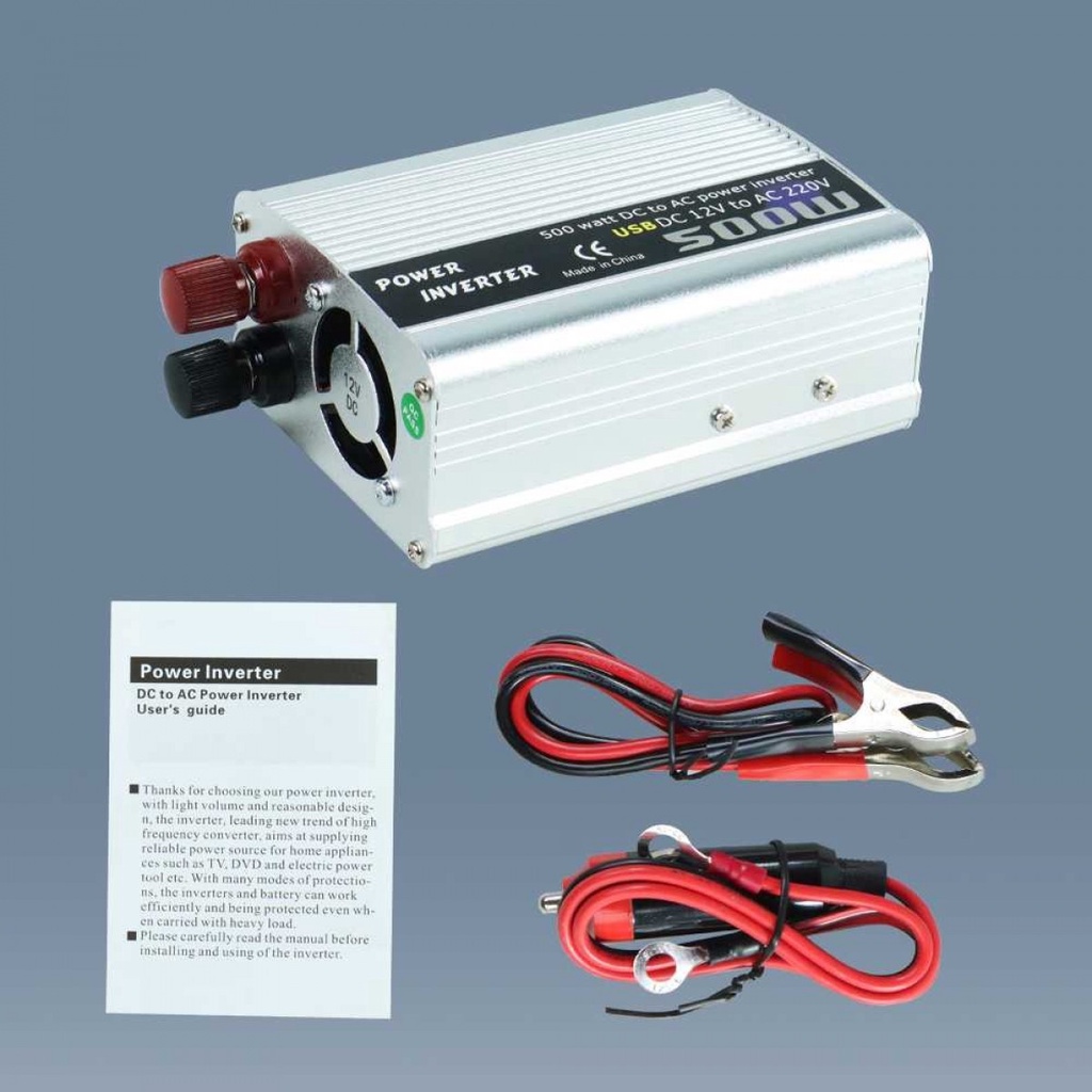 Power Inverter Mobil Mengubah Arus Listrik DC 12V to AC 220V 500W