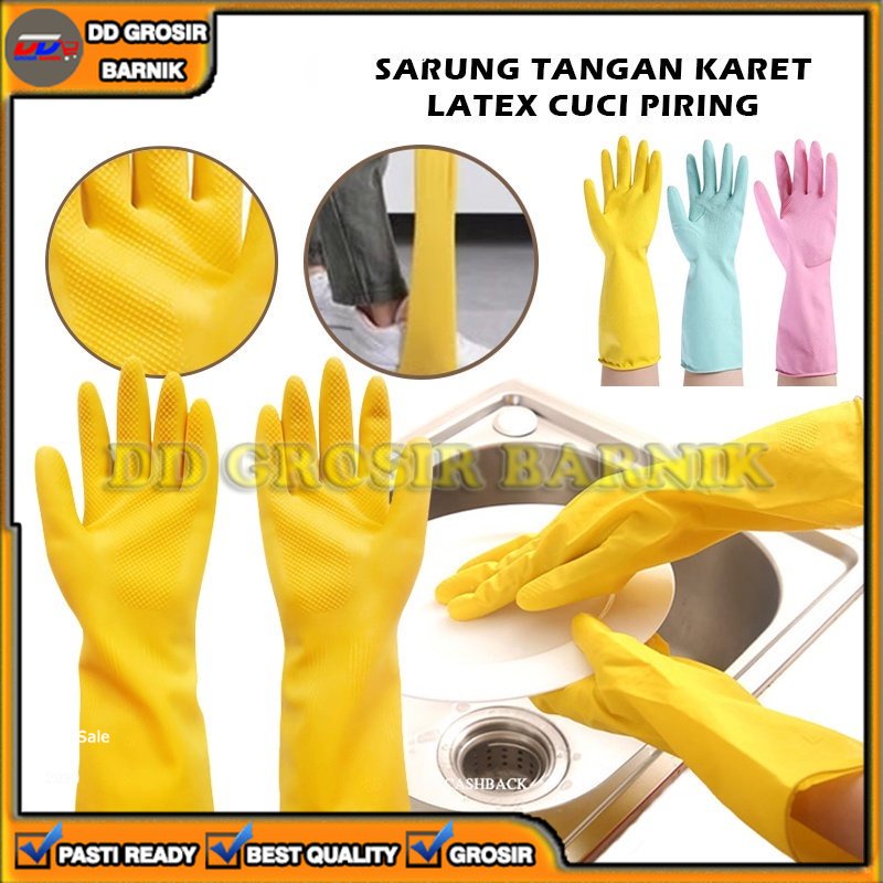 [DGB] CELEMEK ALAS SARUNG PELINDUNG TANGAN CUCI PIRING KARET RUBBER GLOVES ANTI SLIP SERBAGUNA