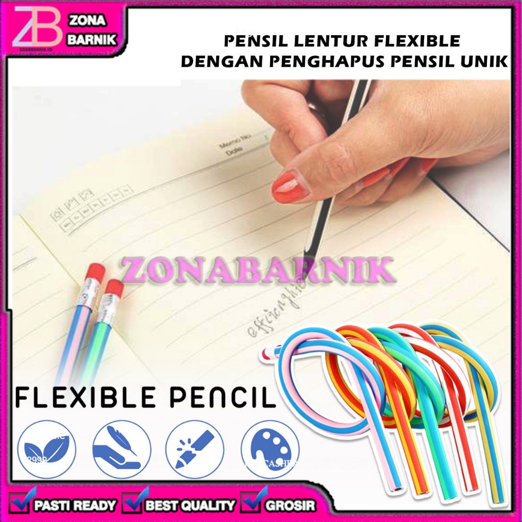 

[ZB] ALAT TULIS PENSIL ANAK LENTUR FLEKSIBEL UNIK DAPAT DIGULUNG DENGAN PENGHAPUS BAHAN RUBBER