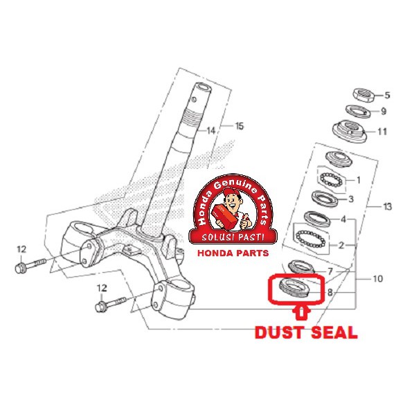 SEAL SEGITIGA BAWAH DUST SEAL KOMSTIR COMSTIR ALL BEBEK MATIK 53214-GN5-900 ORIIGINAL AHM HONDA