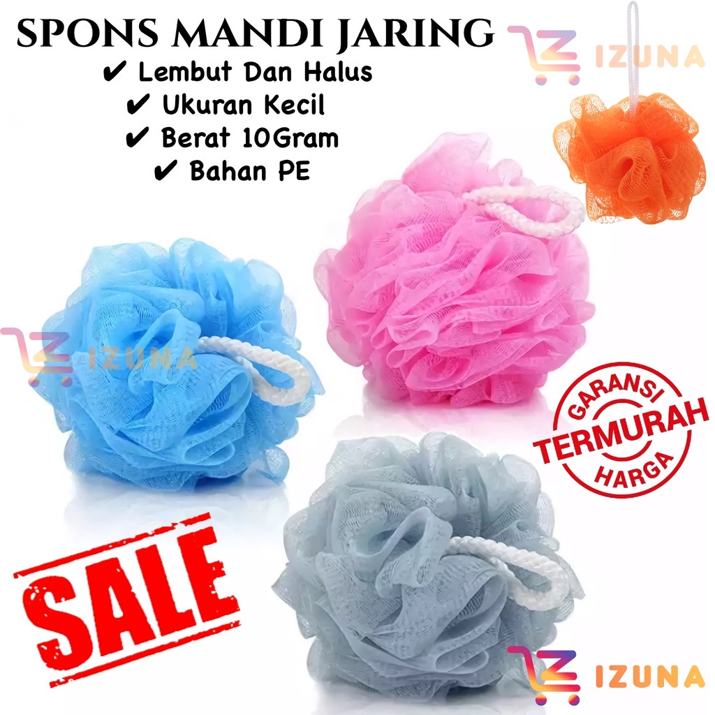 Spons Mandi Jaring / Spons Mandi Badan / Shower Puff / Spons Jaring Warna / Spons Mandi Gosok