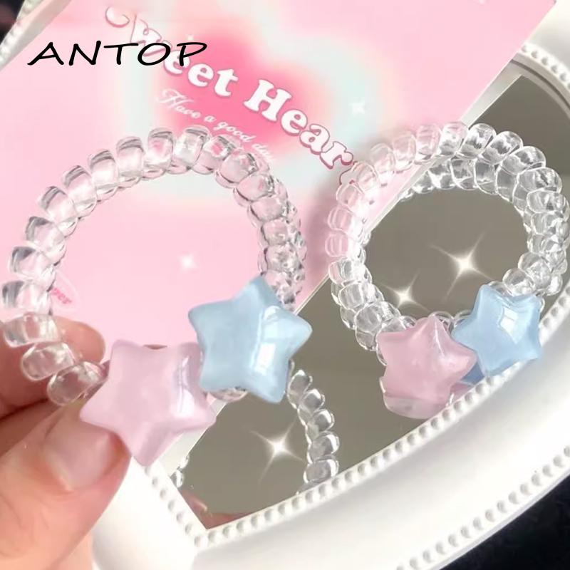 [antop] Gelang Pentagram Lucu Telepon Kawat Karet Gelang Gadis Lucu Kepala Tali