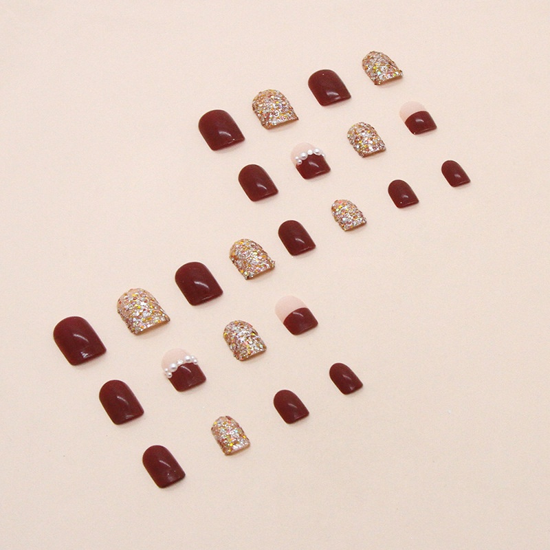 Z538 24Pcs DIY Kuku Palsu French Cool Finger Nail Art Stiker Kuku Palsu