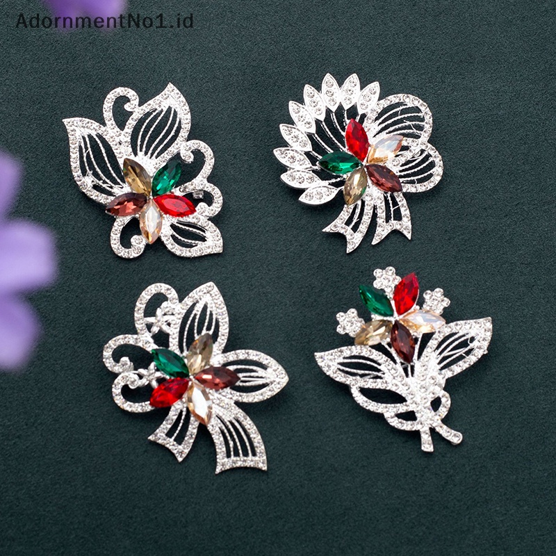 [AdornmentNo1] Bros Bunga Vintage All-match Pin Warna-Warni Berlian Imitasi Korsase Fashion Perhiasan Untuk Wanita Pakaian Syal Gesper Aksesoris [ID]