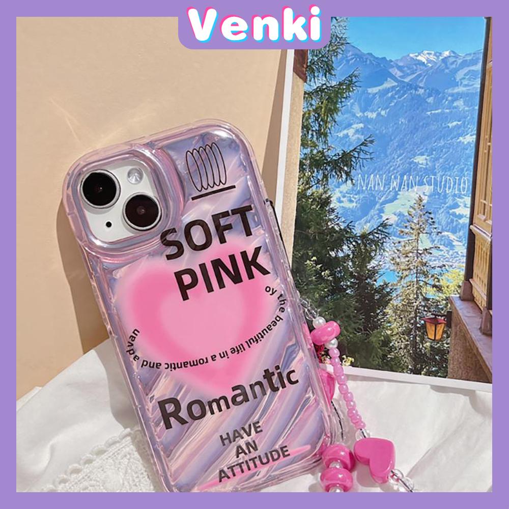 VENKI - For iPhone 11 iPhone Case Laser Reflective Transparent Phone Case TPU Soft Shockproof Airbag Case Protective Pink Heart Compatible with iPhone 14 13 Pro max 12 Pro Max xr