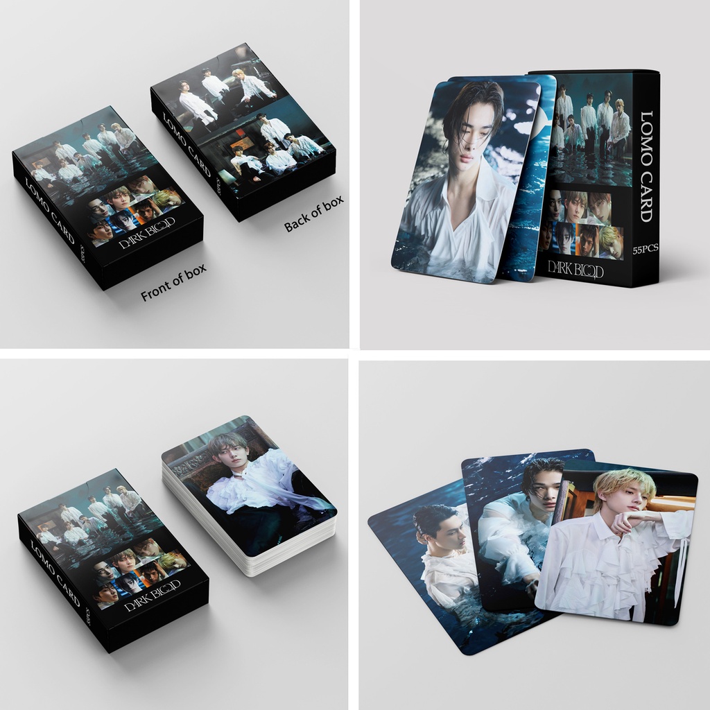 55pcs /box EN-HYPEN 4th Mini Album DARK BLOOD Photocards FULL HALF NEW Ver. Kartu Lomo ENHYPEN Kpop Postcards