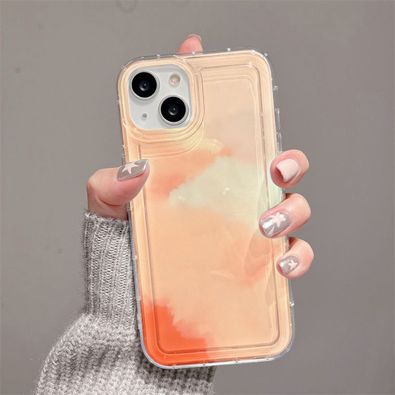 Gradasi Ungu Pink Case Untuk Oppo Realme C20A C21 C21Y C11 C3 C1 C20 C25 C25S C25Y C12 C15 10 9i 8i 8Pro 6i PH 5i 5s 9i U1 Reno 8 7 Lite Narzo 30 20 30A Airbag Shockproof Cover