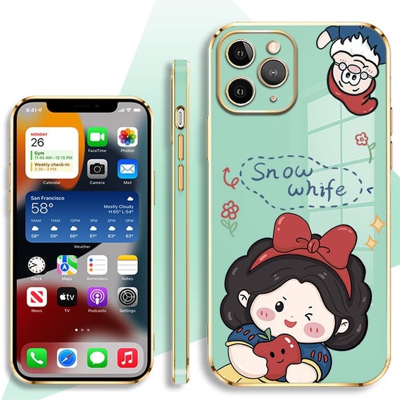 Free Lanyard Snow Princess Plating Anti-Fall anti-drop phone case For Infinix Hot 12i Hot 12 Play No