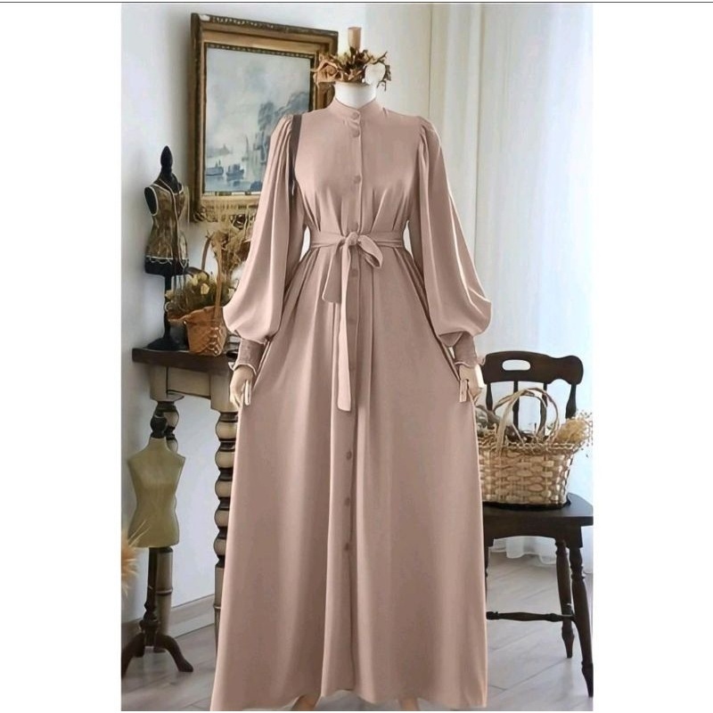 𝐏𝐆𝐌𝐓 • SYAFA MAXI DRESS GAMIS WANITA BAHAN CRINKLE AIRFLOW SYIFA SYARIFAH