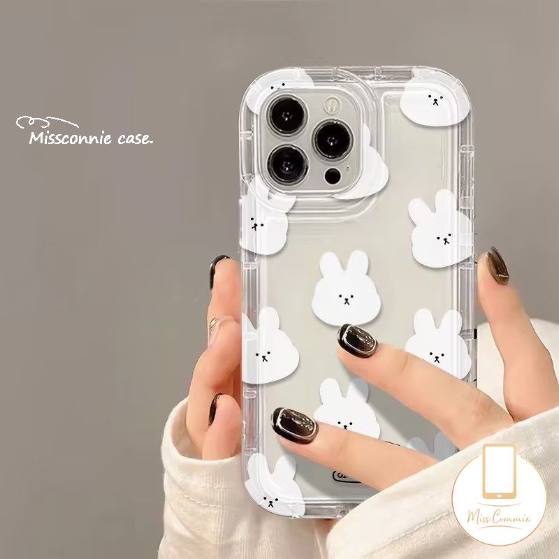 Ins Bunga Segar Lucu Kartun Kelinci Ponsel Case Untuk Redmi 9A 9 10 12C 10C 10A A1 9T 9C NFC Redmi Note10 9 11 8 10 Pro Max 10s 11s POCO F4 Transparan Airbag Shockproof Soft Case