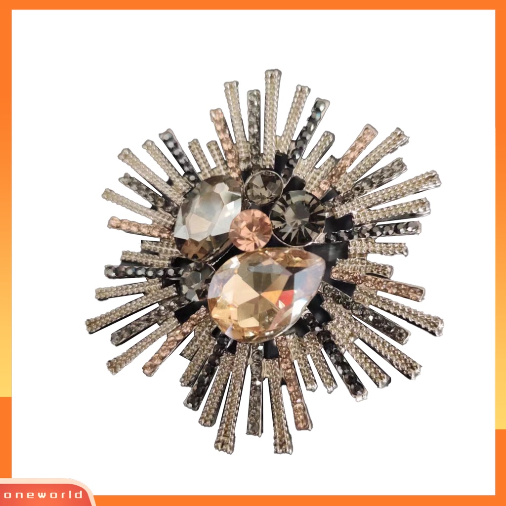 [ONE] Bros Kristal Imitasi Elegan Temperamen Hadiah Besar Berlian Imitasi Wanita Bisnis Jas Kerah Pin Fashion Perhiasan