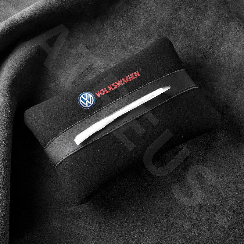 Volkswagen Car Tissue Storage Bag Car Seat Armrest Box Kotak Handuk Kertas Untuk Polo Volkswagen T-cross Tiguan Allspace Golf Scirocco