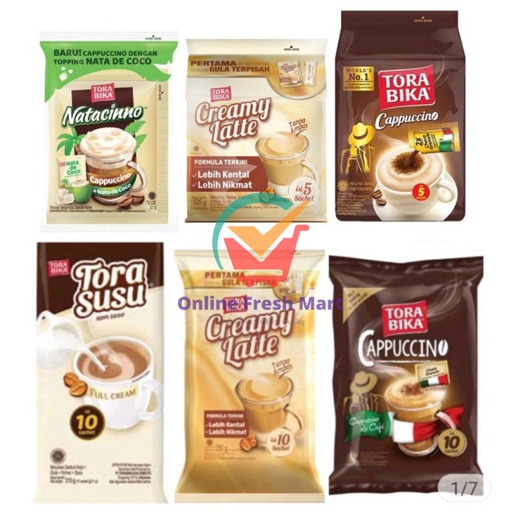 

TORABIKA Aneka kopi instant tora susu creamy latte Cappuccino Kopi sachet natacinno baru - Online Fresh Mart Denpasar