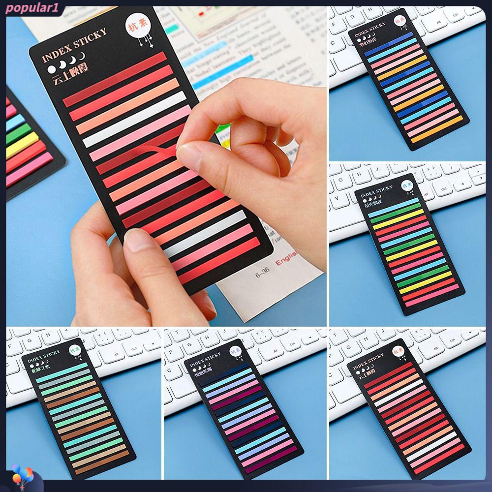 Populer 5Bag Sticky Notes Stationery Novelty Tab Strip Bookmark Perlengkapan Kantor Label Paster Stiker