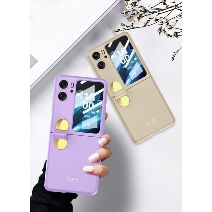 Case Leather Hand Strap OPPO N2 FLIP Full Body Layar Pelindung Kaca with Grip Softcase