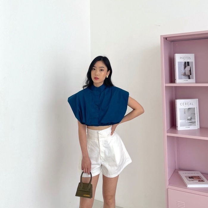 BEFAST - ZRX OOTD WANITA BLOUSE LIES / MARRA TOP / Blouse Crop Model Terbaru / Fashion Remaja ABG Trendy / OOTD Wanita Ala Style Korean / Atasan Wanita Tanpan Lengan / Pakaian Casual Wanita / Outfit Remaja ABG Hangout / Blouse Polos Terlaris