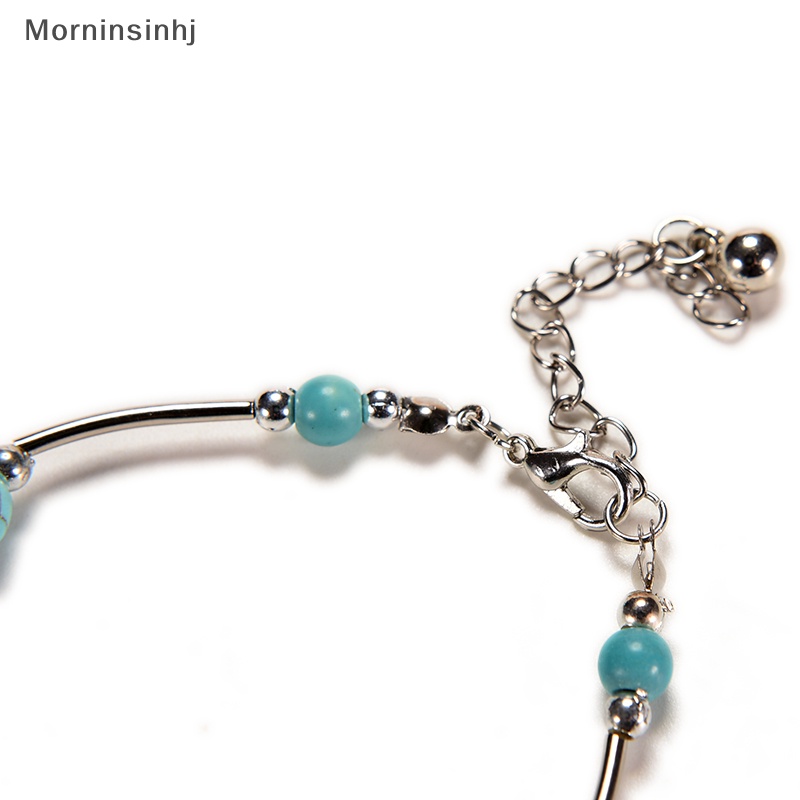 Mornin 1pcs Wanita Vintage Charm Perhiasan Perak Pld Owl Turquoise Gelang Bangle id