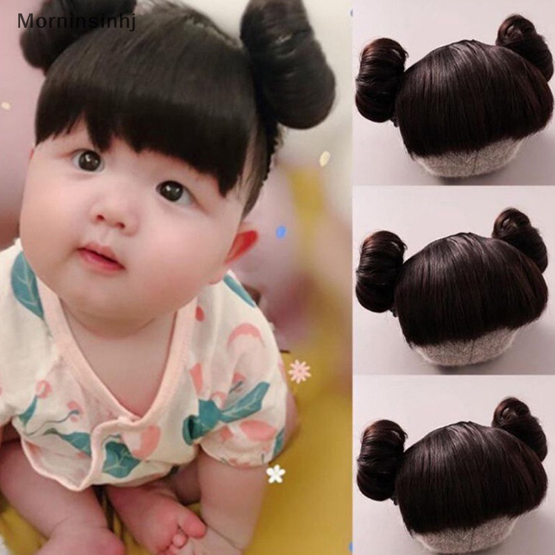 Mornin wig Bayi Kepang Hairband wig Untuk Anak Bayi Bando Rambut Bayi Anak Poni Palsu id