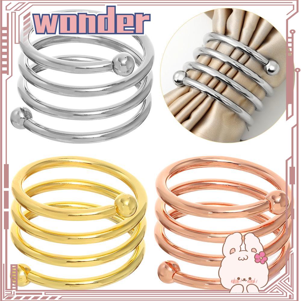 Wonder Napkin Rings Warna Kuning Emas Dekorasi Meja Metal Napkin Holders Buckle